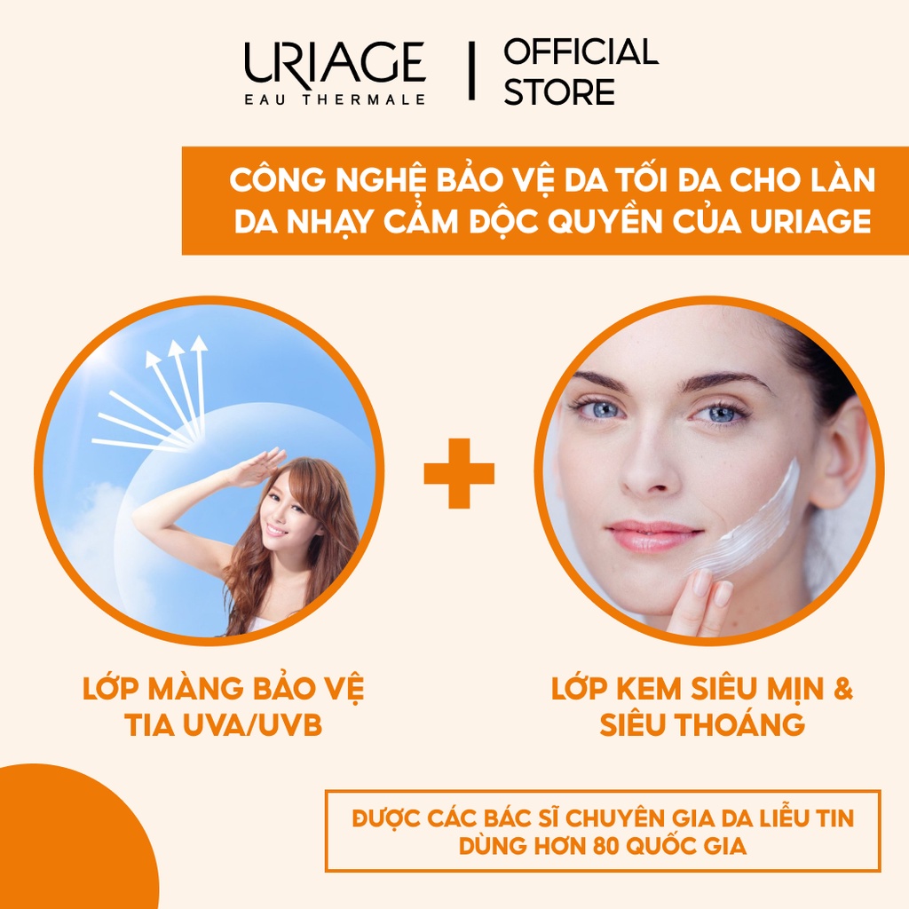 Kem chống nắng không màu URIAGE BARIÉSUN SPF50+ UVB+UVA CRÈME 50ml