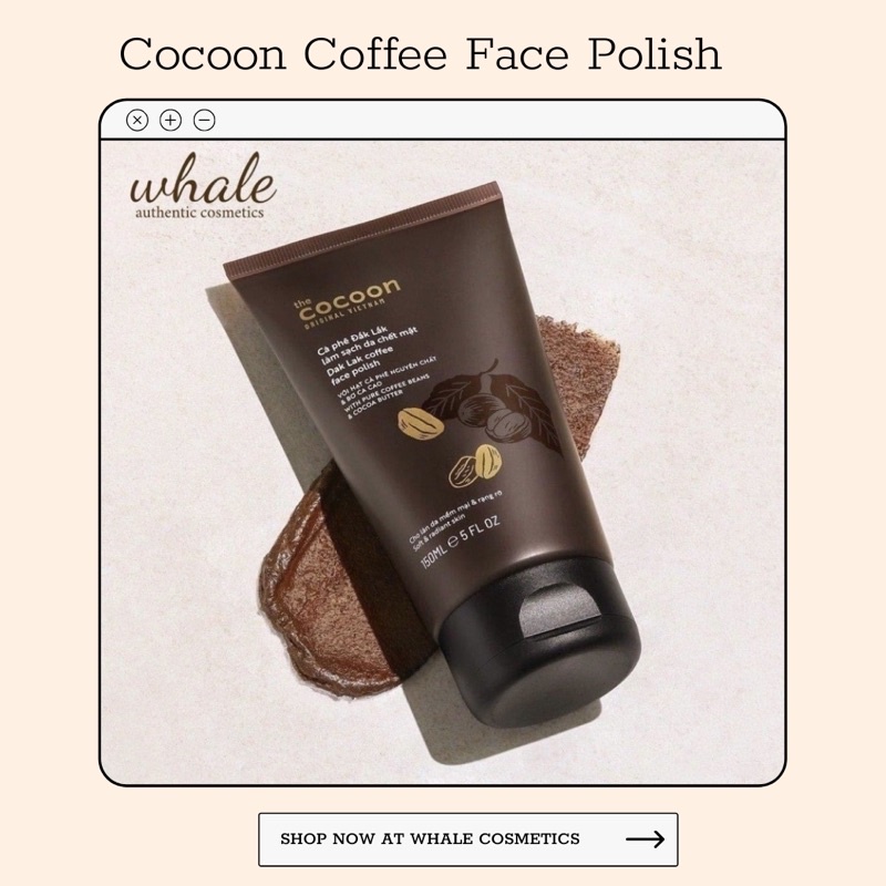 Cà phê Đắk Lắk làm sạch da chết mặt cocoon 150ml