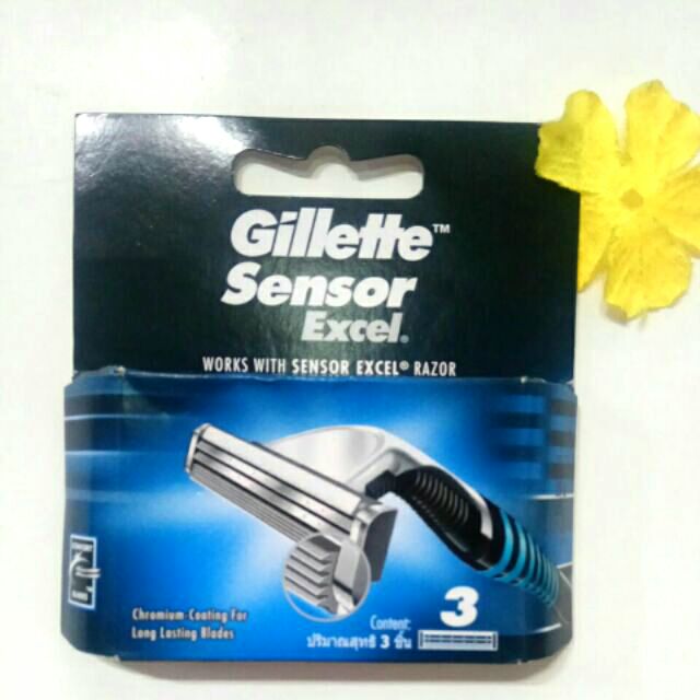 Lưỡi dao cạo râu Gillette Sensor Excel hộp 3 lưỡi .