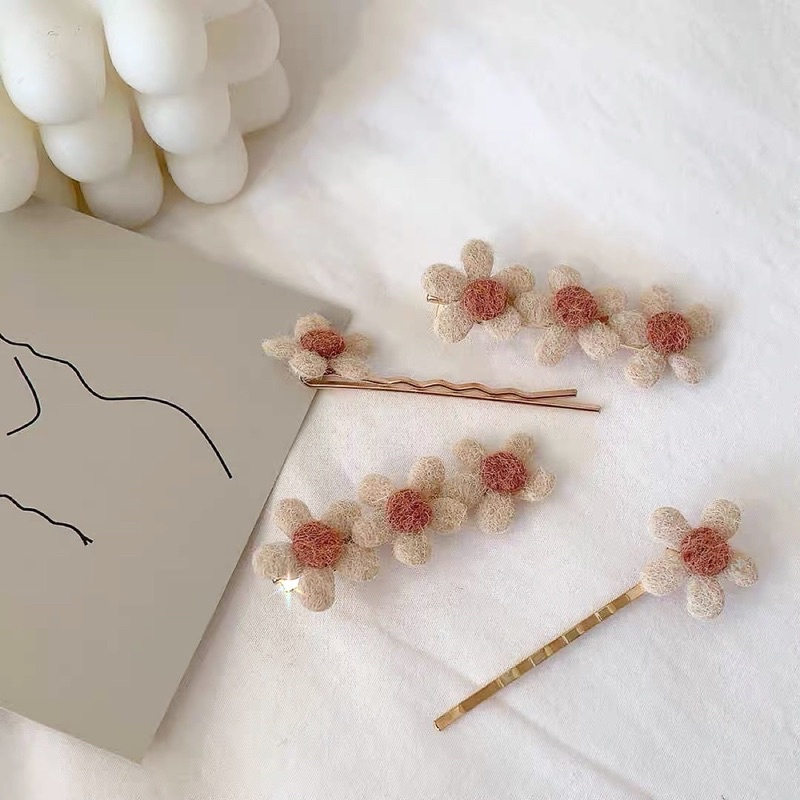 Kẹp tóc hoa 5 cánh bông chọc mini dễ thương mã FS-112