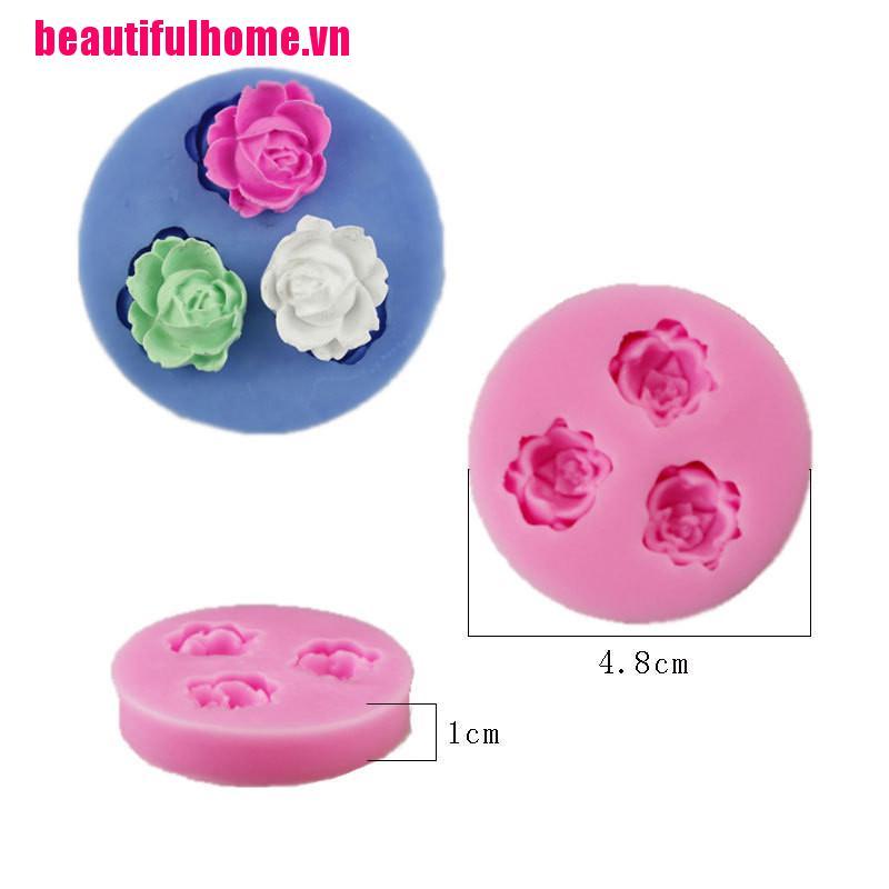 Khuôn Làm Bánh Chất Liệu Silicone Hình Hoa Hồng 3d Sáng Tạo