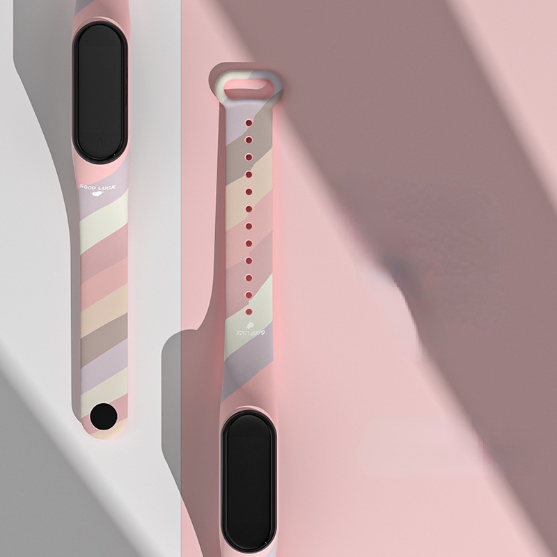 Dây Đeo Màu Cầu Vồng Cho Đồng Hồ Thông Minh Mi Band 7 6 / 5 4 / 3