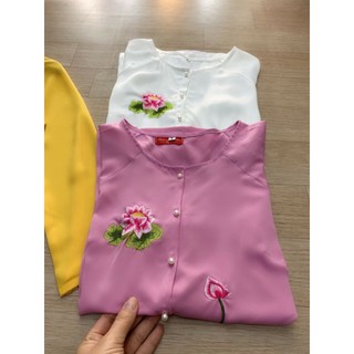😍áo dài ba ba thêu sen cao cấp