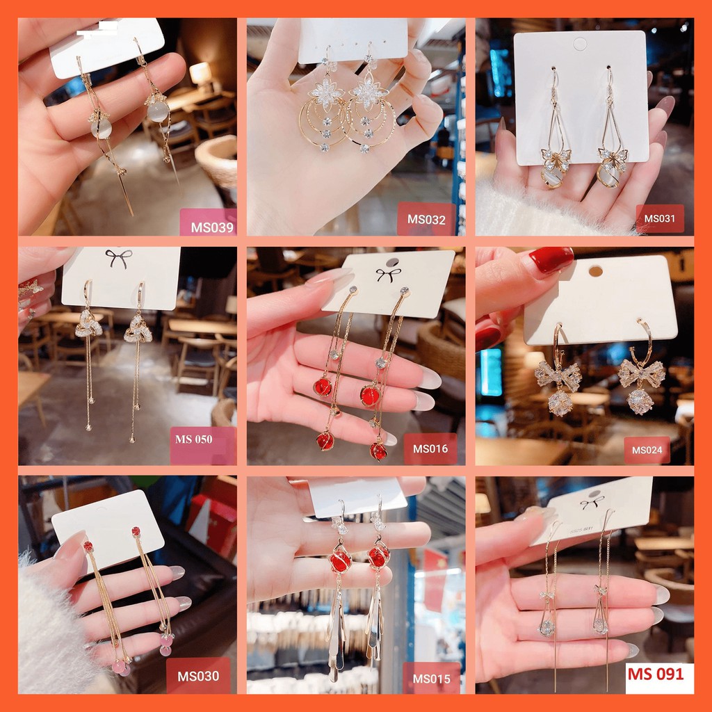 [TỰ CHỌN 59 MẪU] Bông tai style sang trọng thượng lưu hợp kim mạ bạc