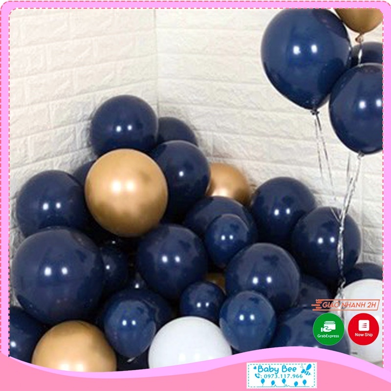 Set 30/50 Bóng Cao Su Màu Xanh Than Siêu Đẹp Size 10inch