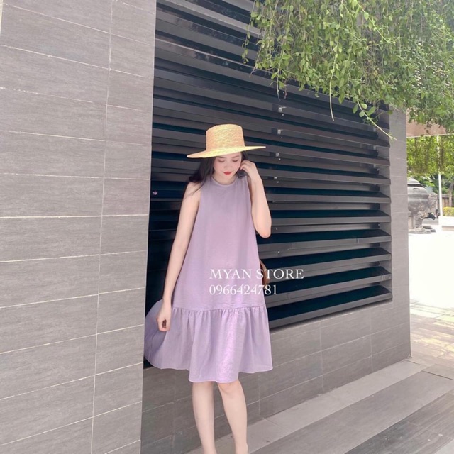 Váy Đuôi Cá Dáng Babydoll Gorogi, Đầm Suông Dáng Rộng Chất Xốp Thoáng Co Giãn Nhẹ