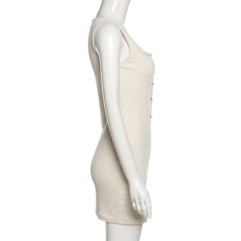 Đầm Sát Nách Khoét Lỗ Chất Liệu Cotton D0310