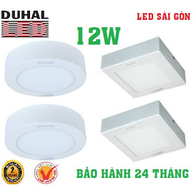 Bóng đèn Led ốp trần vuông tròn 12W Duhal