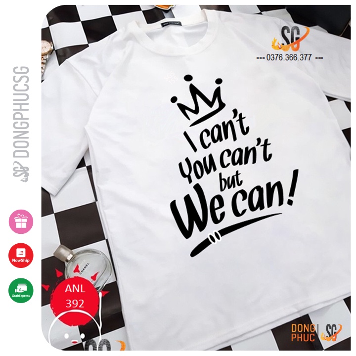Áo thun hội nhóm unisex cặp đôi nam nữ gia đình phông màu trắng thun cotton mềm mịn ANL392 | SG