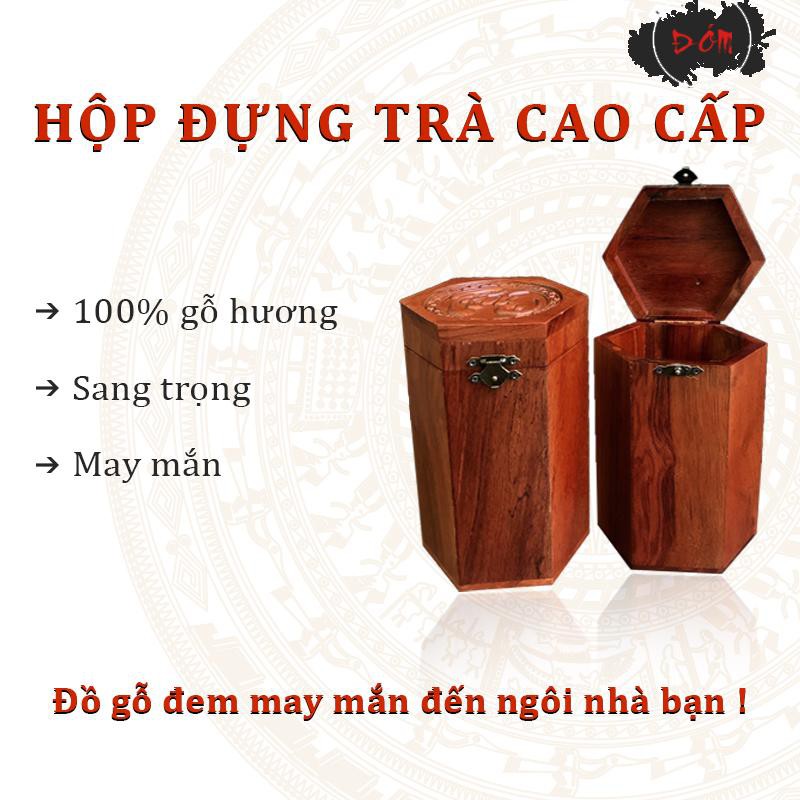 Hộp trà gỗ hương mỹ nghệ cao cấp thương hiệu Gỗ làng Đóm - làng nghề gỗ Đồng Kỵ nội thất gia đình cổ điển