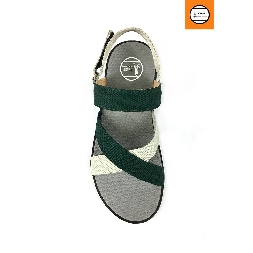 Giày sandal quai chéo phối màu trẻ trung Evest A249