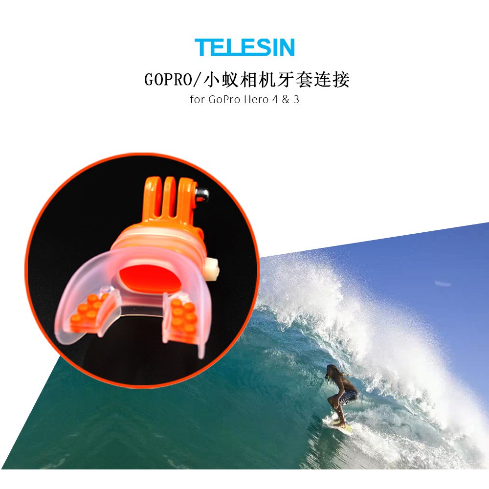 TELESIN Action Camera Teeth Braces for GoPro Hero ,Yi ,SJCAM Surfing