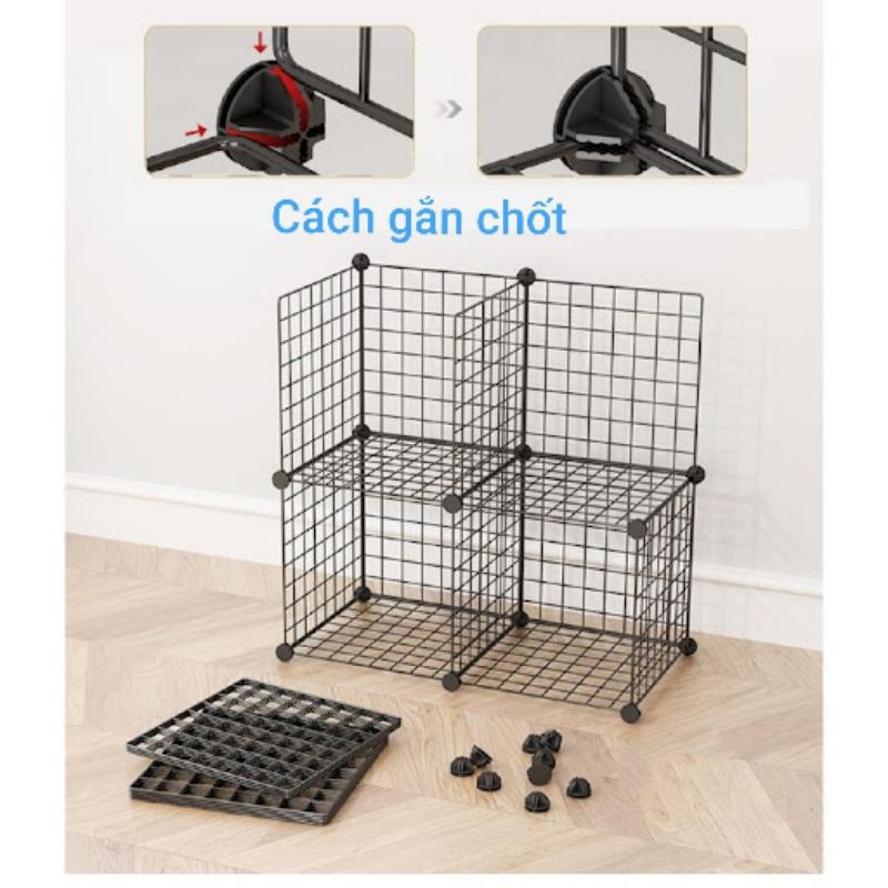 Tấm lưới sắt đa năng lắp ghép TỦ QUẦN ÁO-KỆ SÁCH-TREO TƯỜNG
