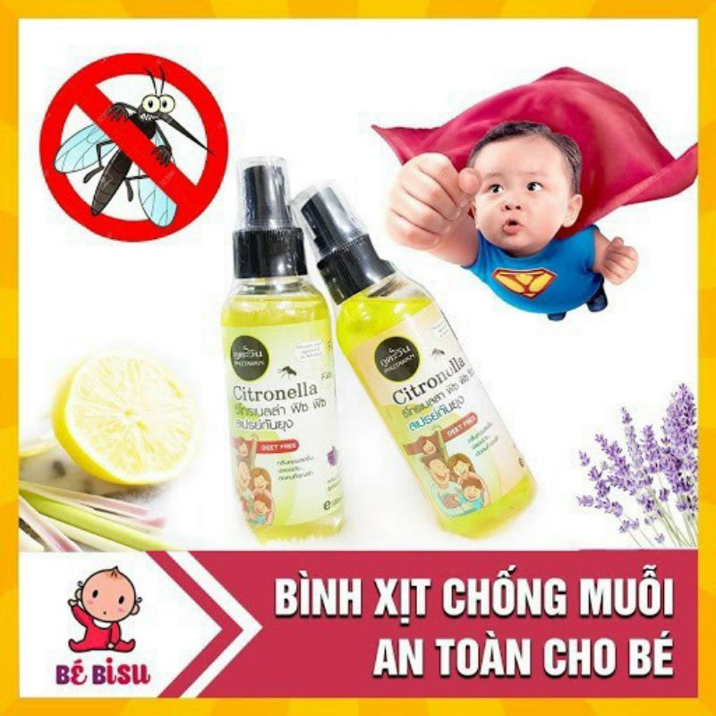 Xịt chống muỗi CitronellaThái Lan 100 ml - Xịt đuổi muỗi CitronellaThái Lan