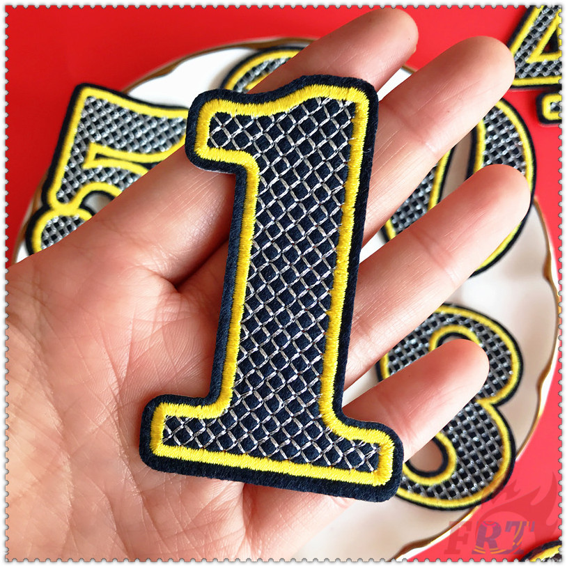 Miếng vá thêu trang trí quần áo hình chữ số nhiều màu sắc