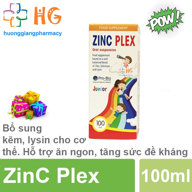 Combo 2 Hộp ZinC Plex. Siro tăng sức đề kháng, bổ sung kẽm, vitamin tổng hợp cho bé. Kích thích tiêu hóa, ăn ngon miệng