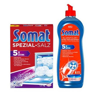 Combo Nước làm bóng Somat 750ml+ Muối rửa bát Somat 1,2kg ( Đức )
