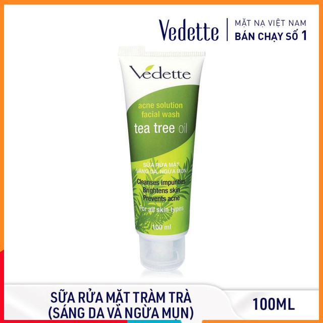 🥑 SỮA RỬA MẶT TRÀM TRÀ 100ml TEA TREE OIL VEDETTE