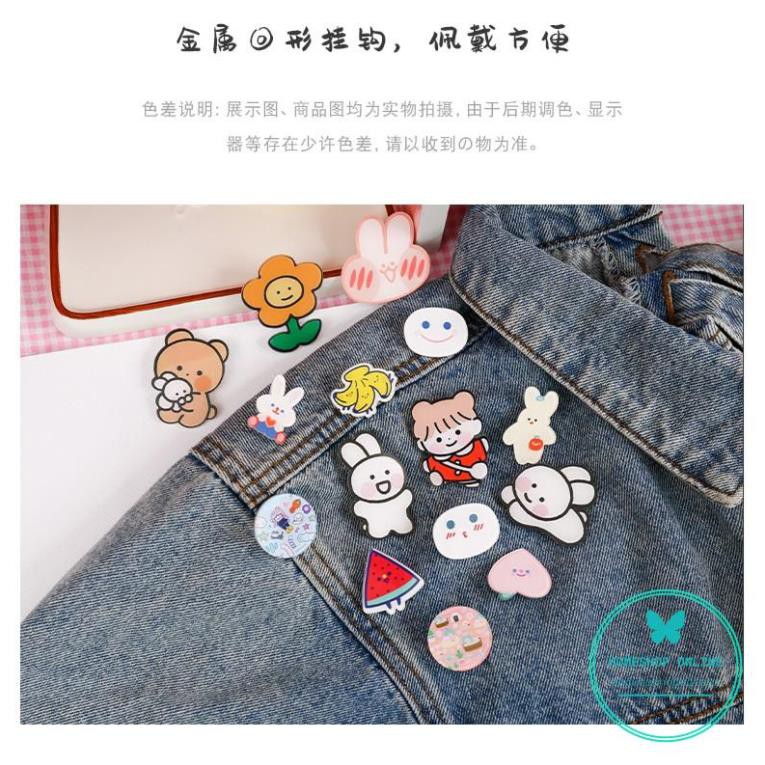 Pin cài áo ba lô túi xách hoạt hình - Ghim cài hình thỏ hình gấu cà rốt siêu xinh dodungchobegiasi