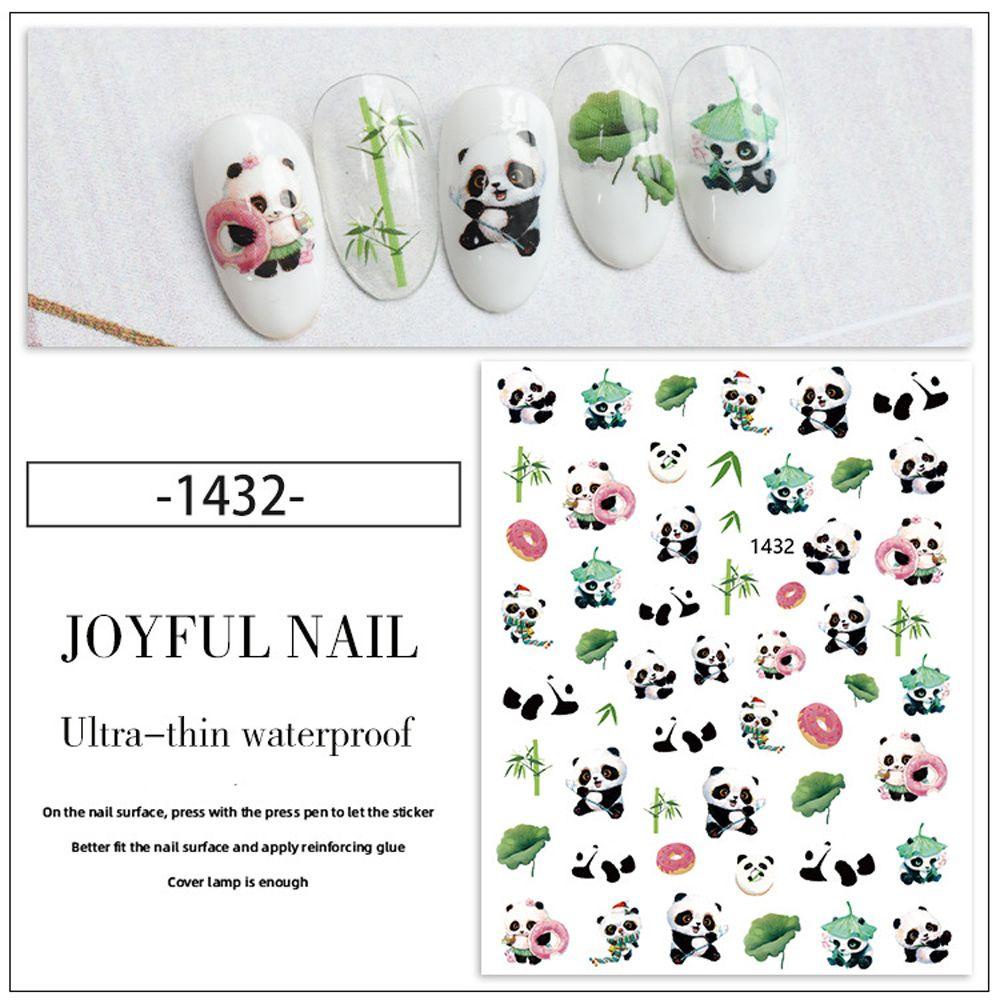 MOCHO Miếng Dán Trang Trí Móng Tay 3D Hình Gấu Trúc Chống Nước