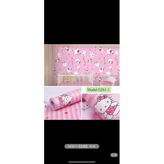 Decal giấy dán tường phòng hello kitty cho bé