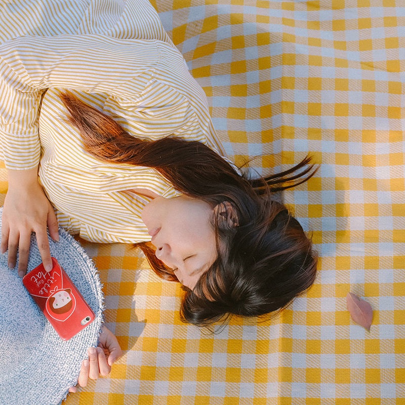 Thảm picnic dã ngoại du lịch, bạt trải cắm trại, chống thấm nước, họa tiết caro, gấp gọn tiện lợi