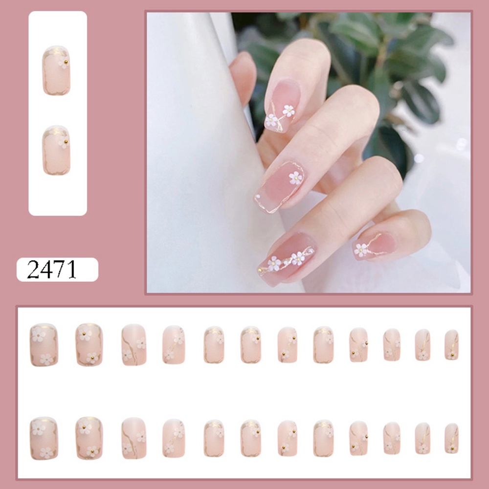 2471 YUKEHUI móng tay giả dài vuông bộ móng tay giả set móng giả trong suốt móng tay giả đính nơ móng tay giả dài đính đá móng giả đẹp bộ móng tay giả đính đá móng tay giả đính đá ngắn
