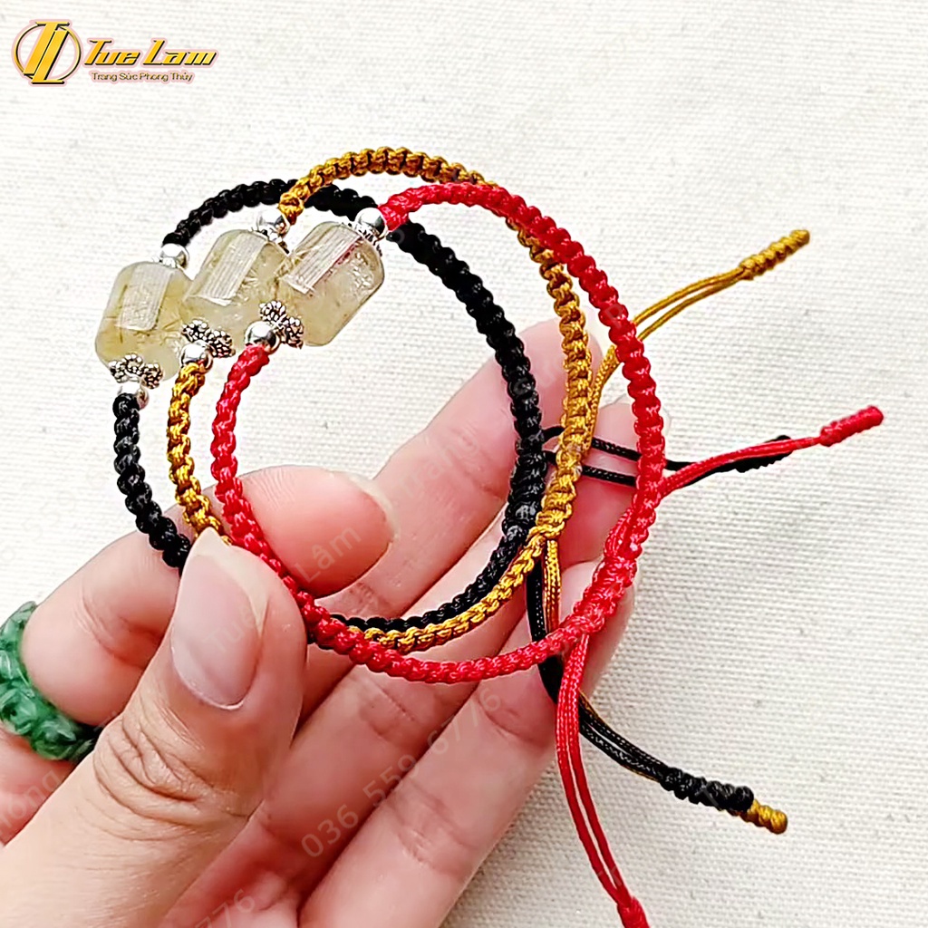 Vòng tay chỉ may mắn bện lu thống màu tóc vàng hợp mệnh mang lại tài lộc - Tuệ Lâm