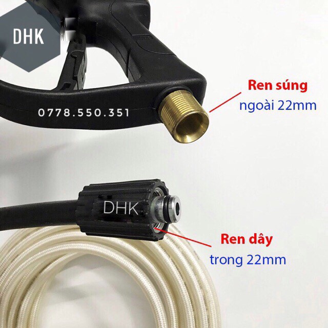 Dây 15m rửa xe áp lực cao