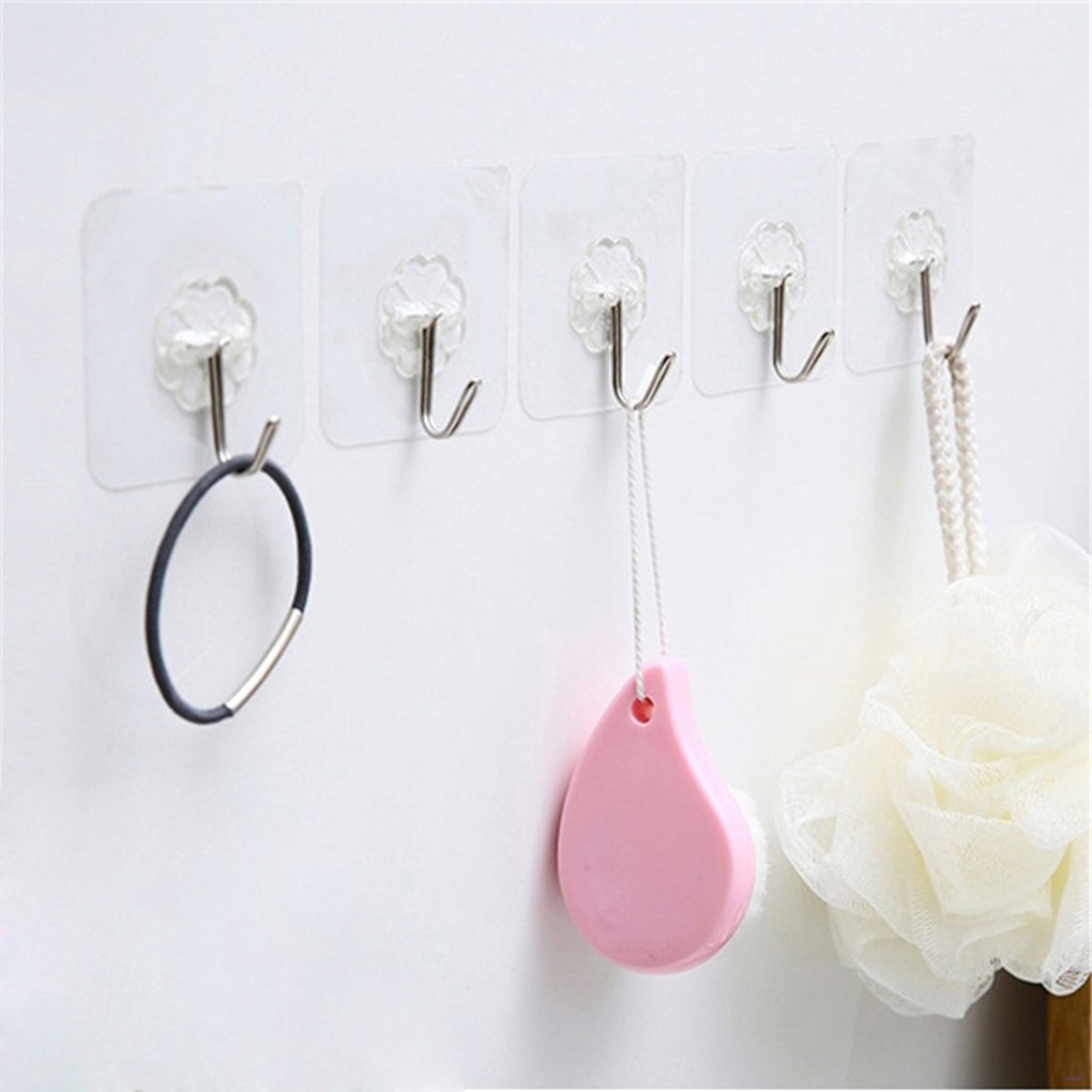 Set 10 móc treo đồ dán tường trong suốt tiện lợi