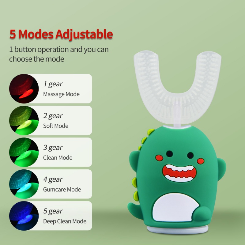 Bàn Chải Đánh Răng Điện Thông Minh Hình Chữ U Dành Cho Trẻ Em