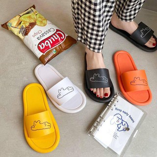 Dép lê nam nữ, dép đi trong nhà cao su siêu mềm, siêu bền, chống trơn trượt, họa tiết chú gấu đáng yêu DU14 namshopmen