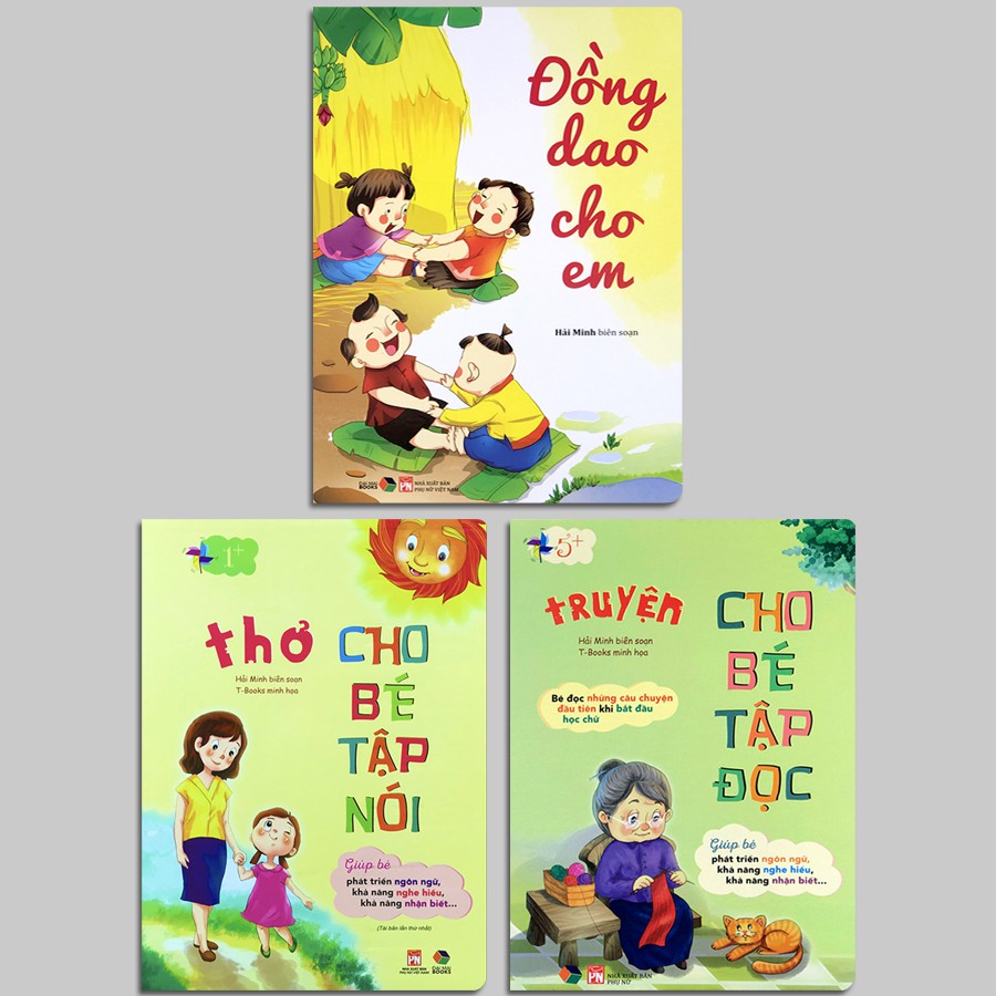 Sách - Thơ Cho Bé Tập Nói + Truyện Cho Bé Tập Đọc + Đồng Dao Cho Em (Bìa cứng) - Bộ 3 quyển, lẻ tùy chọn