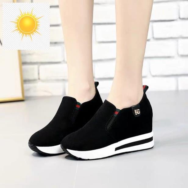 Giày thể thao đế độn da lộn 8cm