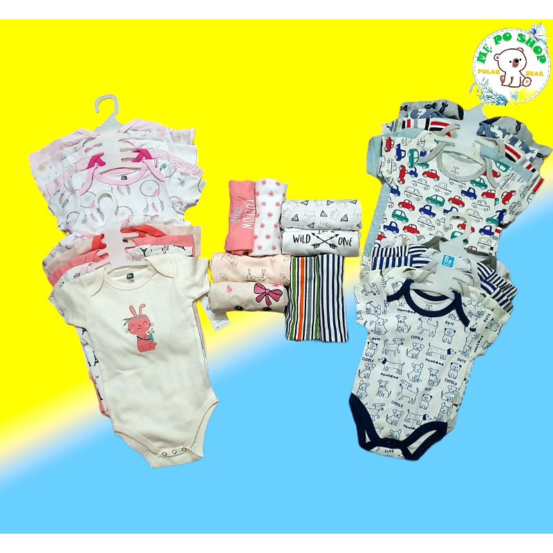 (Chọn mẫu) Bodysuit, body chip cộc tay xuất Mỹ cho bé trai bé gái, hàng xuất xịn - PoSam Kids