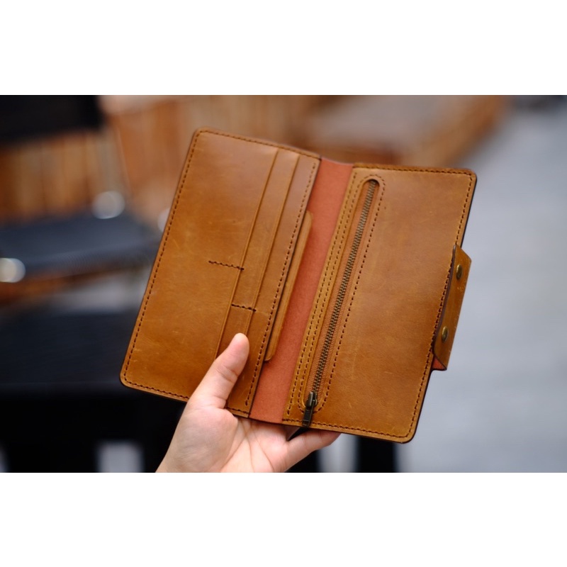 VÍ DÀI DA BÒ THẬT_HANDMADE