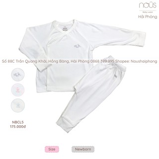 Nous Bộ Cài Lệch Trắng NB (Size Sơ Sinh)