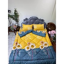 Bộ Chăn Phao Ga Gối Poly Set 5 Món mẫu Hoa hướng dương