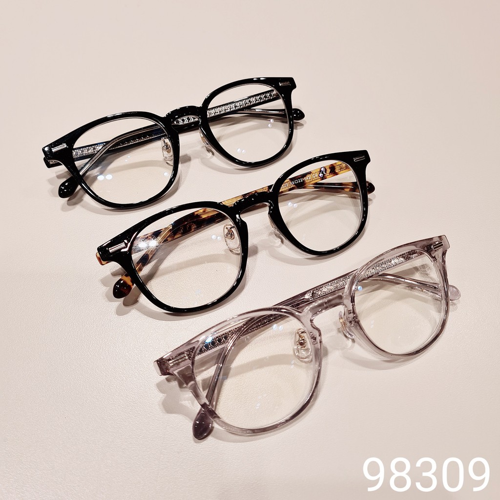 Gọng kính mắt nam nữ LILYEYEWEAR mắt tròn càng nhựa bọc kim loại chắc chắn dày dặn 98309 | BigBuy360 - bigbuy360.vn