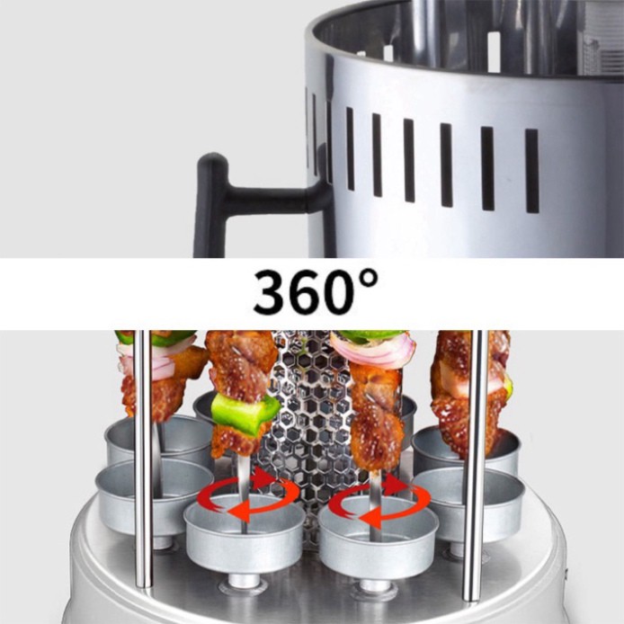 Bếp nướng thịt bbq xiên que quay 360 độ dùng điện 1200W cao cấp SOKANY