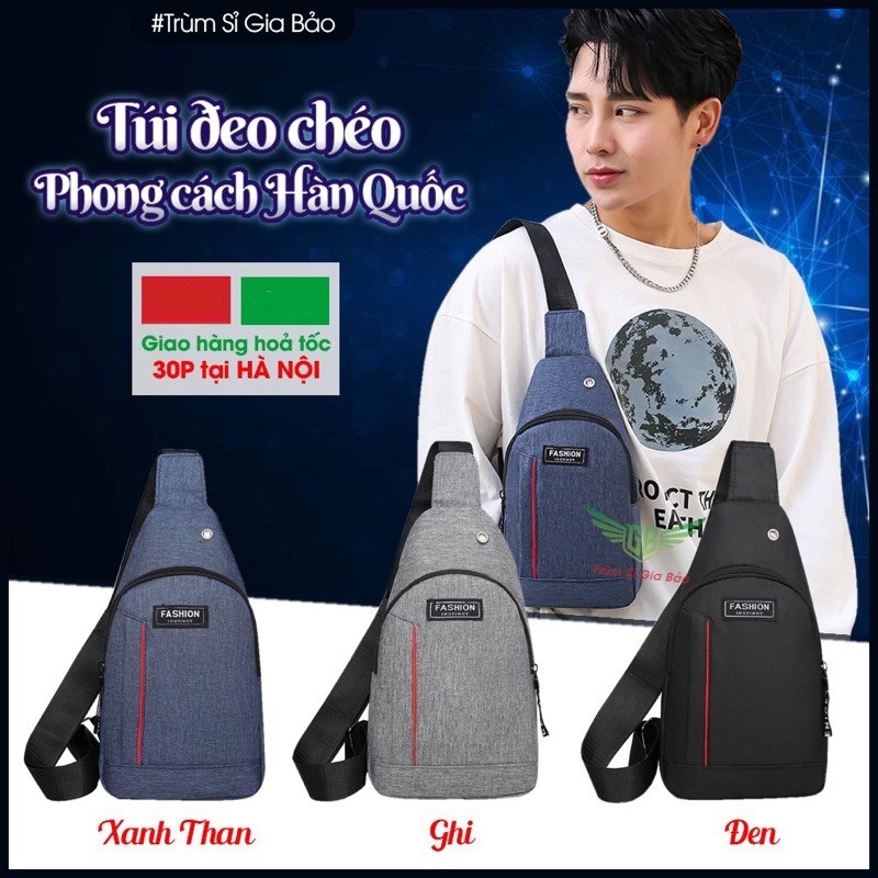 Túi Đeo Chéo Nam Nữ Mini Vải Canvas Đi Chơi Du Lịch Phong Cách Hàn Quốc Gọn Nhẹ.