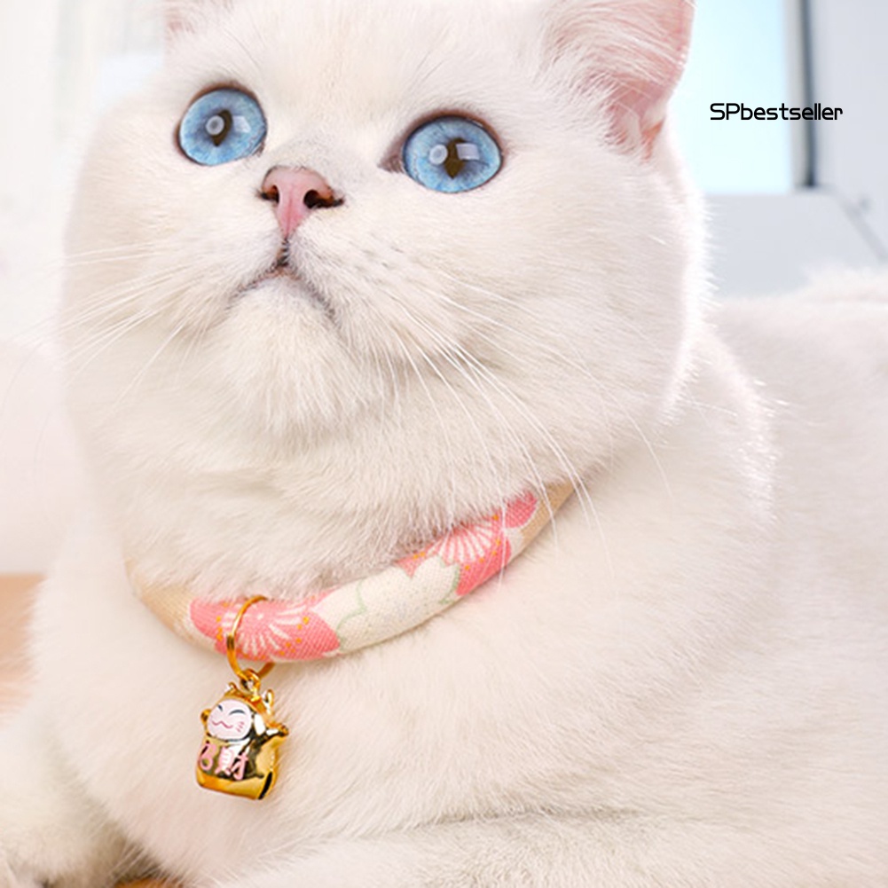 Vòng Cổ Mềm Mại Có Chuông In Họa Tiết Hoa Cho Thú Cưng