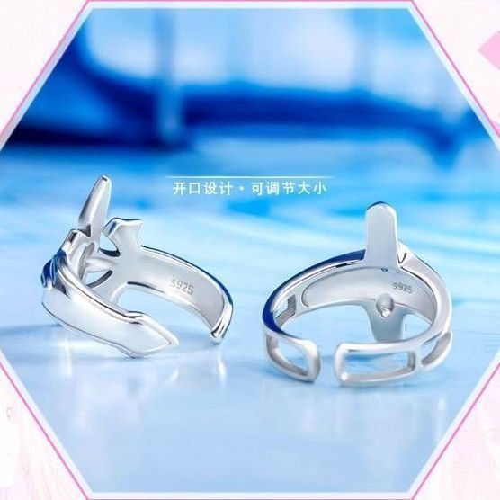 Nhẫn bạc 925 hình thanh kiếm màu đen thời trang cho nam nữ