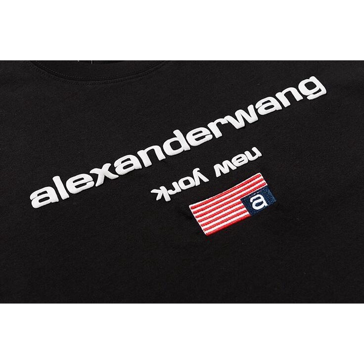 Áo thun tay ngắn thêu họa tiết chữ cái trẻ trung thời trang dành cho cặp đôi