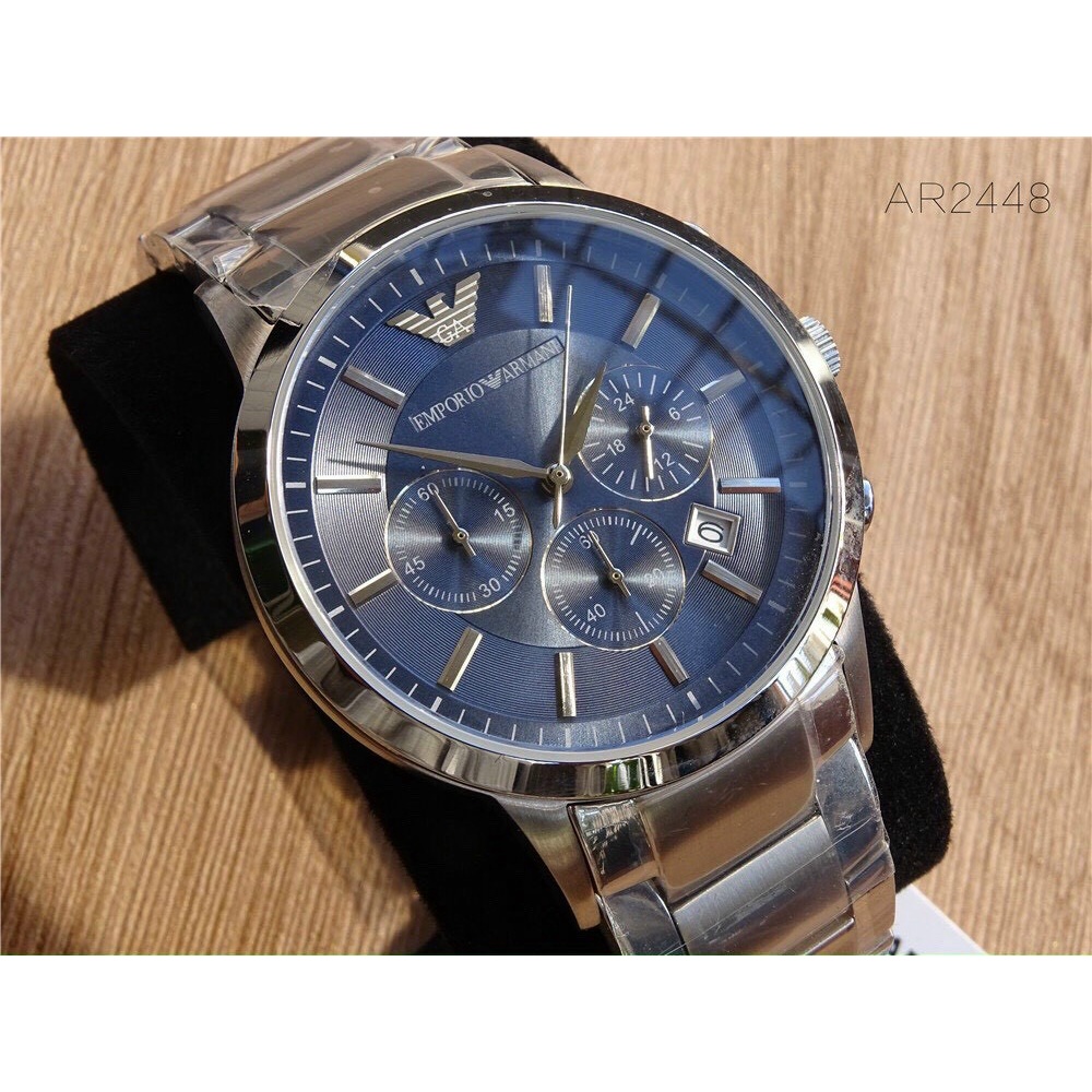 Đồng Hồ Nam Emporio armani AR2448 Dây Thép , Mặt Blue , Size 42mm