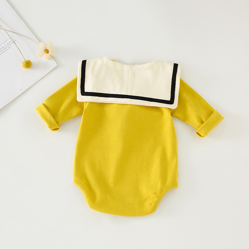 Bộ áo liền quần tay dài kiểu thủy thủ dễ thương dành cho bé