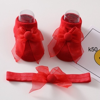 set băng đô và vớ dễ thương cho bé sơ sinh