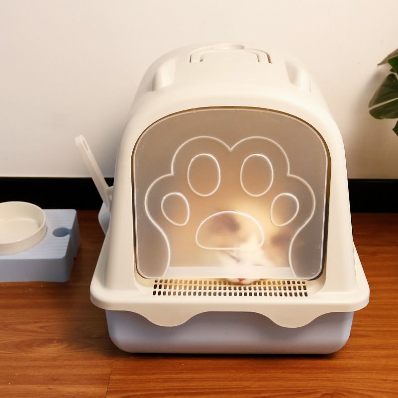 hộp đựng cát vệ sinh cho mèo đi kèm đầy đủ chống nước bắn tung tóe quá khổ mở bán khép kín nhà vệ sinh dành cho mèo đồ d