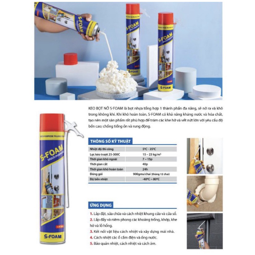 Keo bọt nở - Apollo Foam 750ml  dùng trang trí làm gương mây bồng bềnh siêu hot, an toàn, dễ dùng