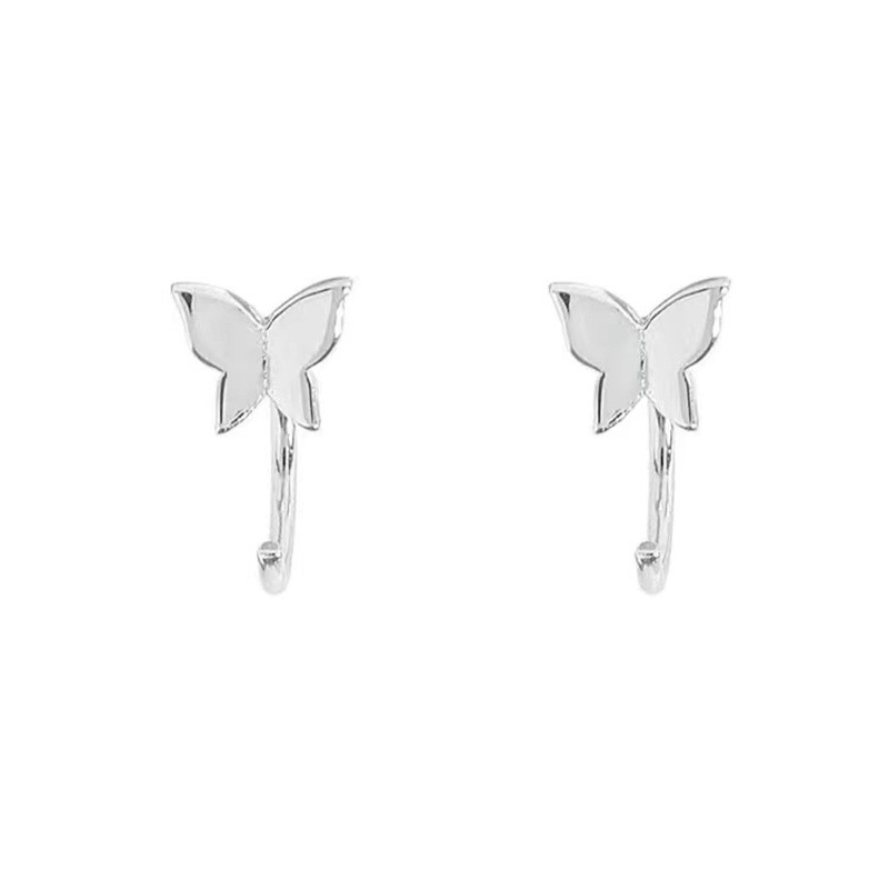 Đôi hoa tai hình bướm màu bạc dành cho nữ